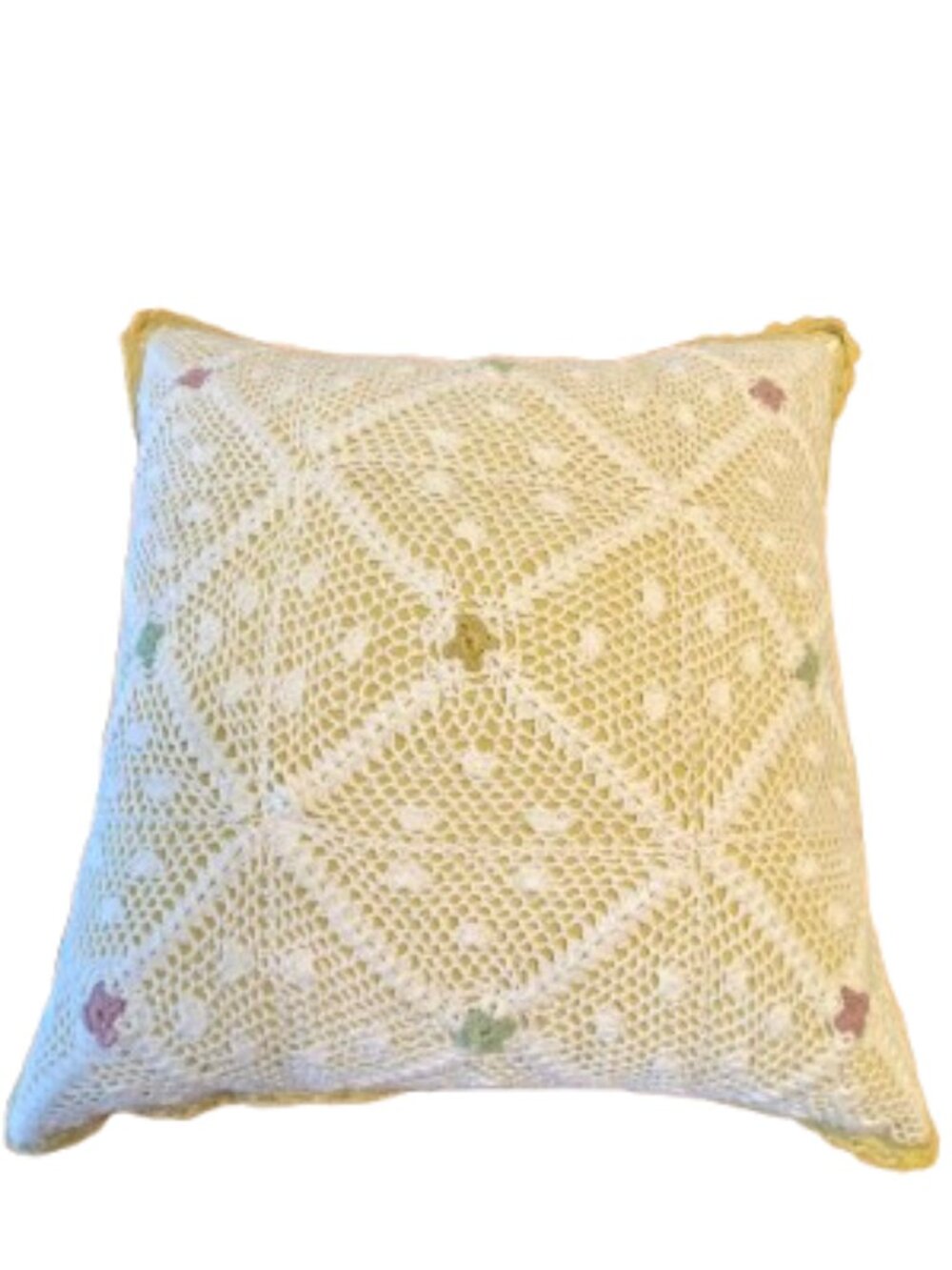 Cotton Crocheted Pillow Diamon Pattern NWT Cottage